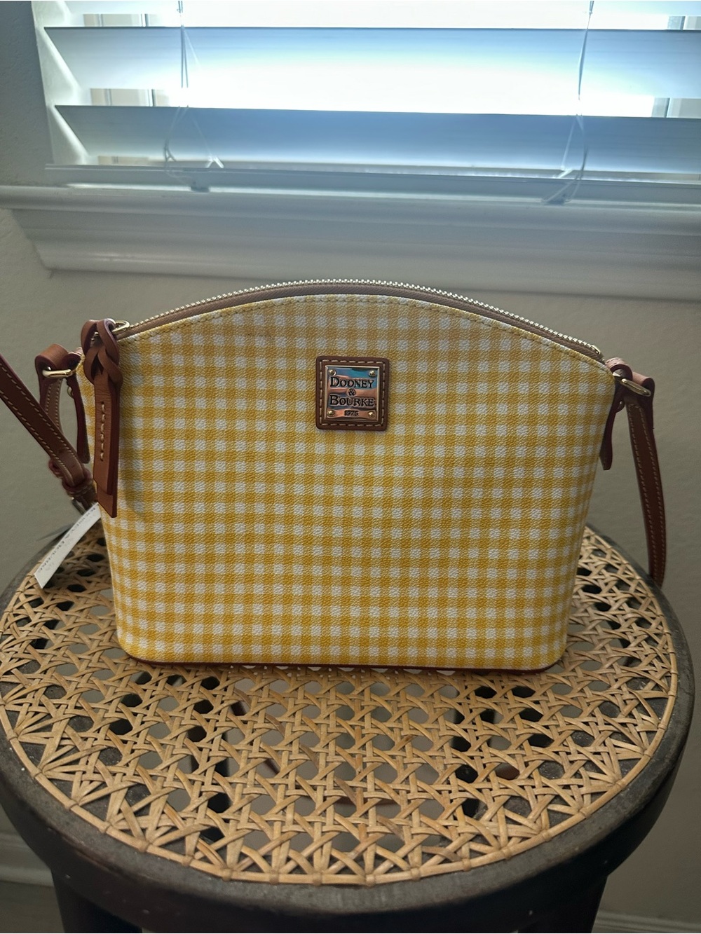 Dooney & Bourke Yellow Gingham Crossbody Bag